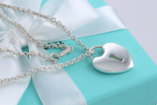 Load image into Gallery viewer, Tiffany &amp; Co. Silver Large Keyhole Heart Padlock Pendant Necklace
