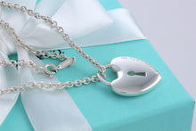 Load image into Gallery viewer, Tiffany &amp; Co. Silver Large Keyhole Heart Padlock Pendant Necklace
