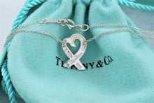 Load image into Gallery viewer, Tiffany &amp; Co. Paloma Picasso Silver Loving Heart Diamond Necklace
