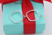 Load image into Gallery viewer, Tiffany &amp; Co. Frank Gehry Silver Square Torque 1&#39;&#39; Hoop Earrings
