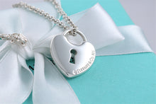 Load image into Gallery viewer, Tiffany &amp; Co. Silver Large Keyhole Heart Padlock Pendant Necklace
