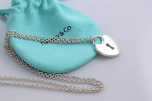 Load image into Gallery viewer, Tiffany &amp; Co. Silver Large Keyhole Heart Padlock Pendant Necklace
