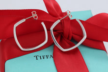 Load image into Gallery viewer, Tiffany &amp; Co. Frank Gehry Silver Square Torque 1&#39;&#39; Hoop Earrings
