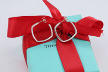 Load image into Gallery viewer, Tiffany &amp; Co. Frank Gehry Silver Square Torque 1&#39;&#39; Hoop Earrings
