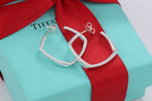 Load image into Gallery viewer, Tiffany &amp; Co. Frank Gehry Silver Square Torque 1&#39;&#39; Hoop Earrings
