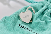 Load image into Gallery viewer, Tiffany &amp; Co. Silver &quot;Naughty or Nice&quot; Enamel Heart Padlock Pendant
