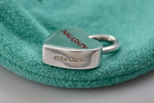 Load image into Gallery viewer, Tiffany &amp; Co. Silver &quot;Naughty or Nice&quot; Enamel Heart Padlock Pendant
