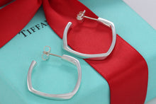 Load image into Gallery viewer, Tiffany &amp; Co. Frank Gehry Silver Square Torque 1&#39;&#39; Hoop Earrings
