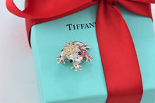 Load image into Gallery viewer, Tiffany &amp; Co. 18Kt. Gold &amp; Silver Blue Sapphire Gemtone Frog Pin Brooch
