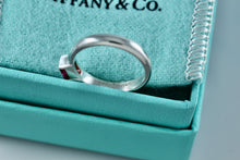 Load image into Gallery viewer, Tiffany &amp; Co. Silver Pink Square Tourmaline Stacking Ring
