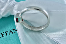 Load image into Gallery viewer, Tiffany &amp; Co. Silver Pink Square Tourmaline Stacking Ring
