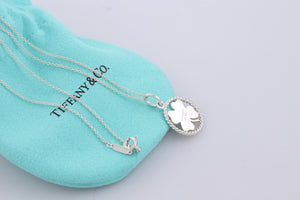 Tiffany & Co. Silver Twist Clover Charm Pendant Necklace