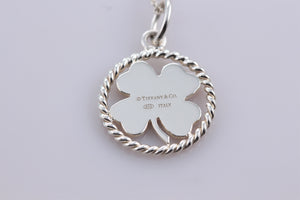 Tiffany & Co. Silver Twist Clover Charm Pendant Necklace