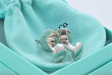 Load image into Gallery viewer, Tiffany &amp; Co. Mens Silver Blue Enamel Plaid England Oval Cufflinks
