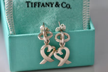 Load image into Gallery viewer, Tiffany &amp; Co. Paloma Picasso Silver Dangle Loving Heart Earrings
