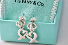 Load image into Gallery viewer, Tiffany &amp; Co. Paloma Picasso Silver Dangle Loving Heart Earrings
