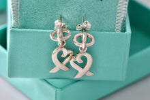 Load image into Gallery viewer, Tiffany &amp; Co. Paloma Picasso Silver Dangle Loving Heart Earrings
