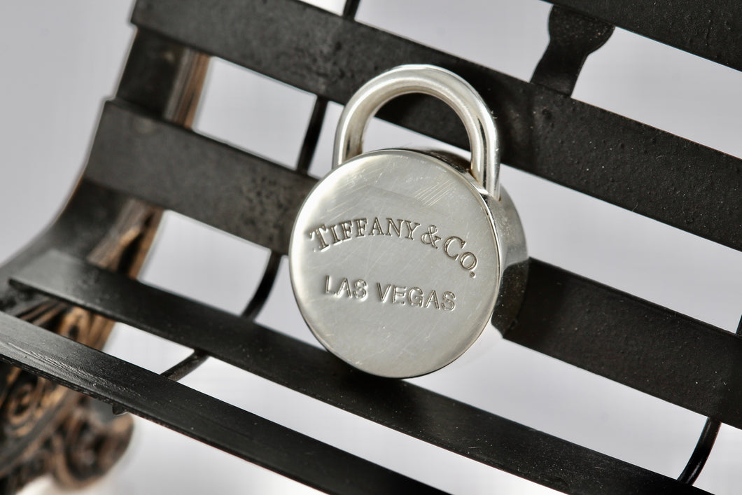 Tiffany & Co. Silver Las Vegas Round Padlock Pendant