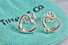 Load image into Gallery viewer, Tiffany &amp; Co. Elsa Peretti Silver Small Open Heart Stud Earrings
