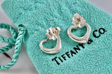 Load image into Gallery viewer, Tiffany &amp; Co. Elsa Peretti Silver Small Open Heart Stud Earrings
