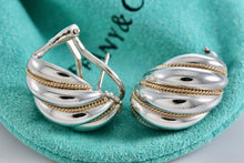 Load image into Gallery viewer, Tiffany &amp; Co. 18K Gold &amp; Silver Shrimp Swirl Shell Clip-on Earrings
