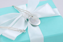 Load image into Gallery viewer, Tiffany &amp; Co. Silver Letter &#39;&#39;K&#39;&#39; Large Disc Pendant Beaded Chain Necklace
