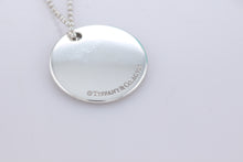 Load image into Gallery viewer, Tiffany &amp; Co. Silver Letter &#39;&#39;K&#39;&#39; Large Disc Pendant Beaded Chain Necklace
