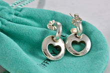 Load image into Gallery viewer, Tiffany &amp; Co. Silver Dangle Cutout Heart Stencil Earrings
