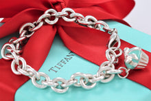 Load image into Gallery viewer, Tiffany &amp; Co. Silver Blue Enamel Cupcake Charm Bracelet
