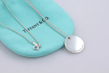 Load image into Gallery viewer, Tiffany &amp; Co. Silver Letter &#39;&#39;K&#39;&#39; Large Disc Pendant Beaded Chain Necklace
