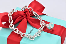 Load image into Gallery viewer, Tiffany &amp; Co. Silver Blue Enamel Cupcake Charm Bracelet
