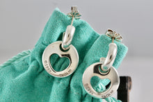 Load image into Gallery viewer, Tiffany &amp; Co. Silver Dangle Cutout Heart Stencil Earrings
