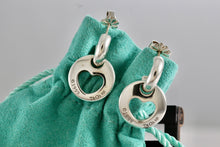 Load image into Gallery viewer, Tiffany &amp; Co. Silver Dangle Cutout Heart Stencil Earrings
