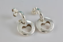 Load image into Gallery viewer, Tiffany &amp; Co. Silver Dangle Cutout Heart Stencil Earrings
