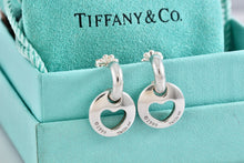 Load image into Gallery viewer, Tiffany &amp; Co. Silver Dangle Cutout Heart Stencil Earrings
