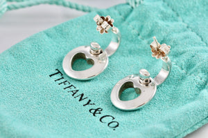 Tiffany & Co. Silver Dangle Cutout Heart Stencil Earrings