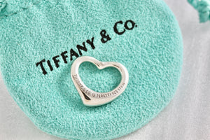 Tiffany & Co. Elsa Peretti Silver Small Open Heart 16mm Pendant