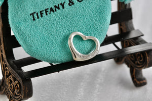 Tiffany & Co. Elsa Peretti Silver Small Open Heart 16mm Pendant