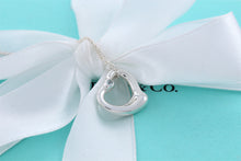 Load image into Gallery viewer, Tiffany &amp; Co. Elsa Peretti Silver Small Open Heart Aquamarine Pendant Necklace
