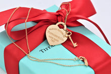 Load image into Gallery viewer, Return To Tiffany &amp; Co. 18K Gold Heart Charm Mini Key Pendant Necklace
