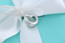 Load image into Gallery viewer, Tiffany &amp; Co. Elsa Peretti Silver Small Open Heart Aquamarine Pendant Necklace
