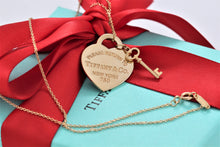 Load image into Gallery viewer, Return To Tiffany &amp; Co. 18K Gold Heart Charm Mini Key Pendant Necklace
