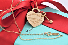 Load image into Gallery viewer, Return To Tiffany &amp; Co. 18K Gold Heart Charm Mini Key Pendant Necklace
