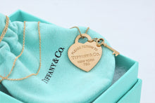 Load image into Gallery viewer, Return To Tiffany &amp; Co. 18K Gold Heart Charm Mini Key Pendant Necklace
