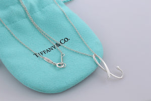 Tiffany & Co. Elsa Peretti Silver Alphabet Letter "B" Pendant Necklace