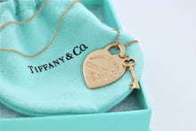 Load image into Gallery viewer, Return To Tiffany &amp; Co. 18K Gold Heart Charm Mini Key Pendant Necklace
