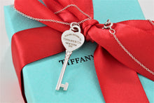Load image into Gallery viewer, Return To Tiffany &amp; Co. Silver Heart Key Pendant 16&quot; Necklace
