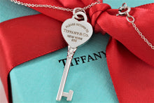 Load image into Gallery viewer, Return To Tiffany &amp; Co. Silver Heart Key Pendant 16&quot; Necklace

