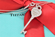 Load image into Gallery viewer, Return To Tiffany &amp; Co. Silver Heart Key Pendant 16&quot; Necklace
