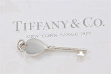 Load image into Gallery viewer, Please Return to Tiffany Silver Heart Key Charm 1.25&quot; Pendant
